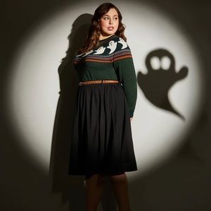 Halloween Hunter Green Knit 🧶 Ghost Sweater